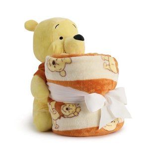 Disney WINNIE THE POOH Soft Plush PILLOW BUDDY & 50" x 60" BLANKET THROW Bedding